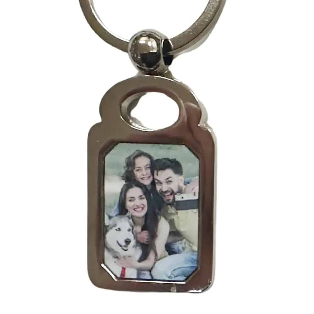 Llavero personalizado con fotos metal rectangular
